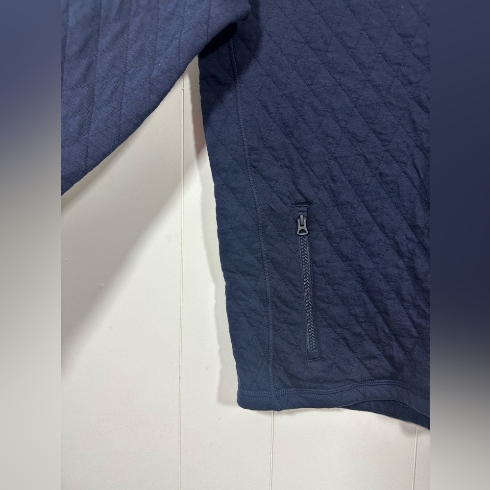 NWT J Crew Mens Sz L Quilted Half Zip Pullover Sweater Navy Mock Neck StyleBS321 - Picture 3 of 11